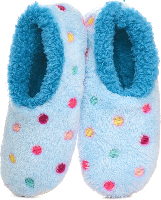 Slippers for Women | Lotsa Dots Colorful Cozy Sherpa Slipper Socks | Womens House Slippers | Cozy Slippers for Women | Colorful Womens Fuzzy Slippers