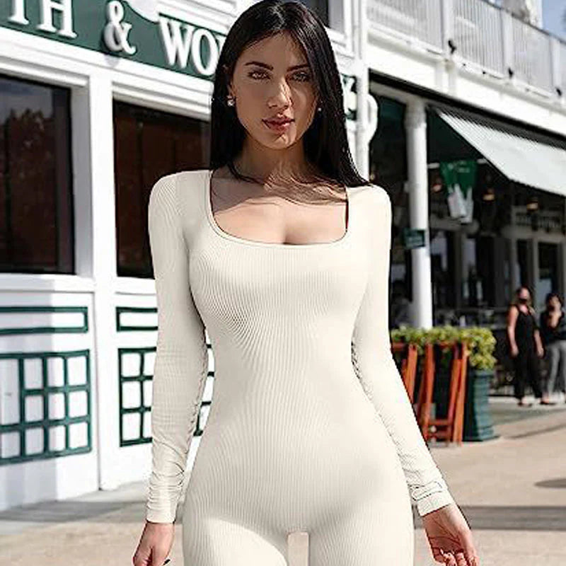 Women'S Seamless Long-Sleeve Yoga Jumpsuit