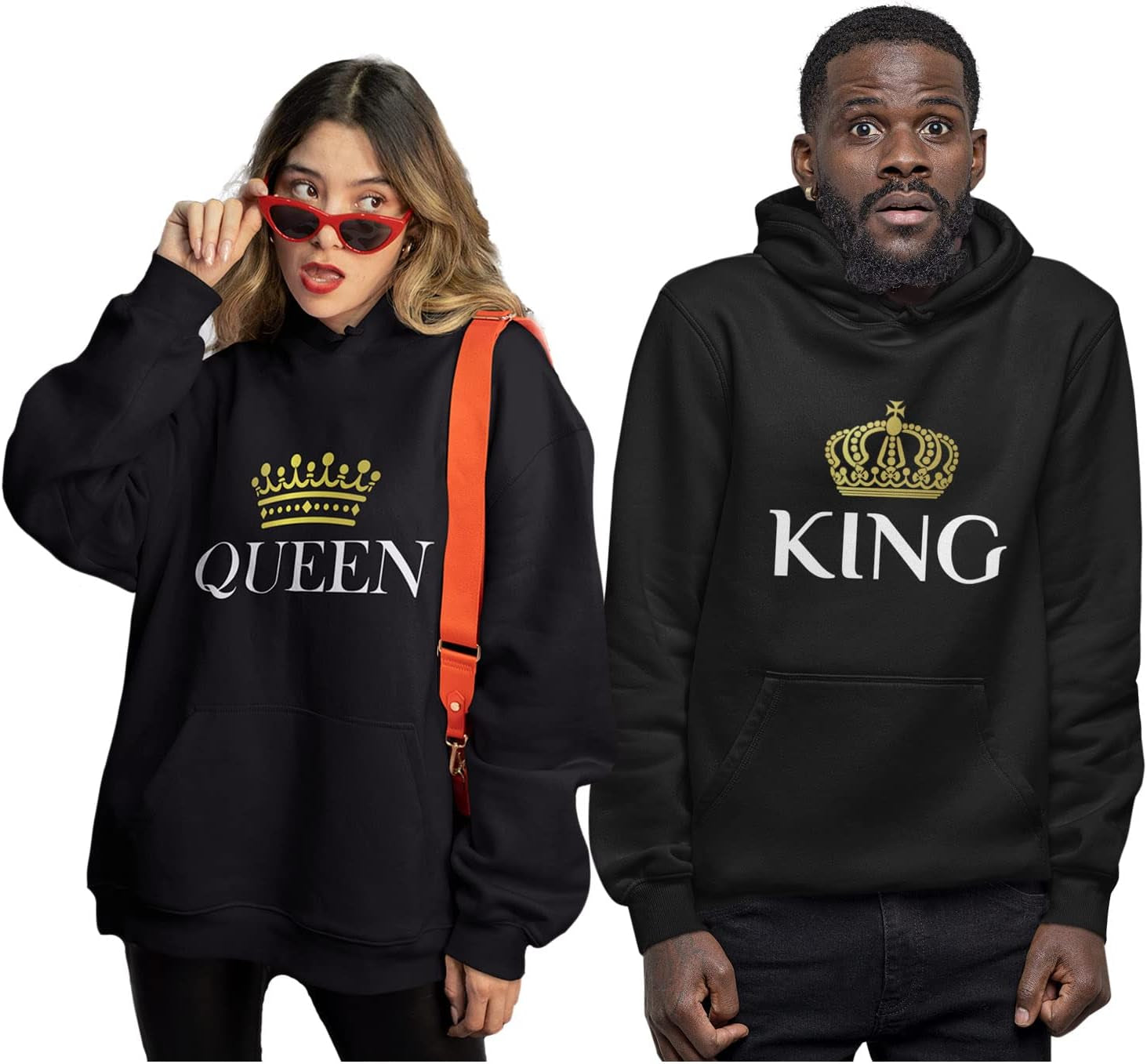 King and Queen Matching Hoodies for Couples Gifts for His & Hers Boyfriend Girlfriend Wife Husband Couple Hoodie Set