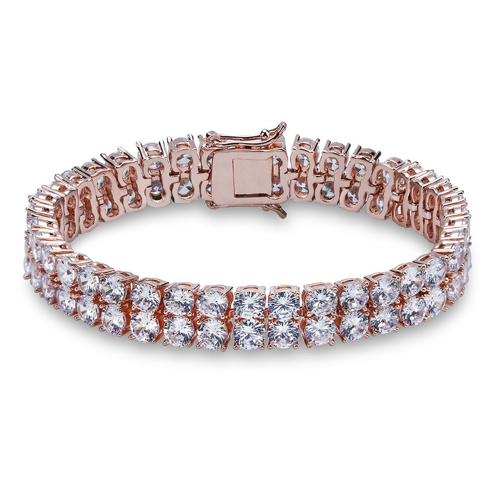 Zircon Double Row Men's Bracelet