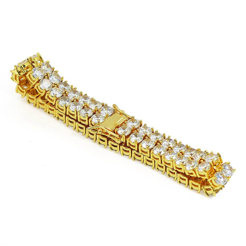 Zircon Double Row Men's Bracelet